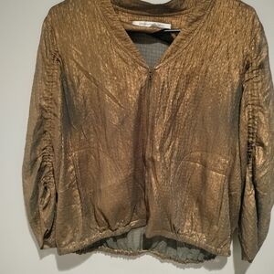 Diane Von Furstenberg Gold Textured Blouse